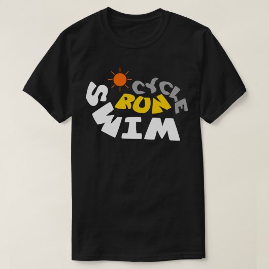 Cycle Swim Design voor triatleten uitvoeren T-shirt (Design voorkant)