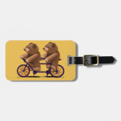 Cycle Tandem, Teddy Bear Print Bagagelabel (Voorkant horizontaal)