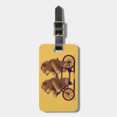 Cycle Tandem, Teddy Bear Print Bagagelabel (Voorkant verticaal)