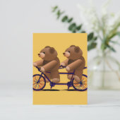 Cycle Tandem, Teddy Bear Print Briefkaart (Staand voorkant)
