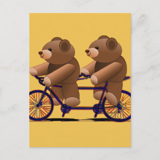 Cycle Tandem, Teddy Bear Print Briefkaart