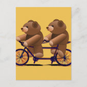 Cycle Tandem, Teddy Bear Print Briefkaart (Voorkant)