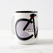 CycleNuts Logo Cup Tweekleurige Koffiemok (Voorkant links)