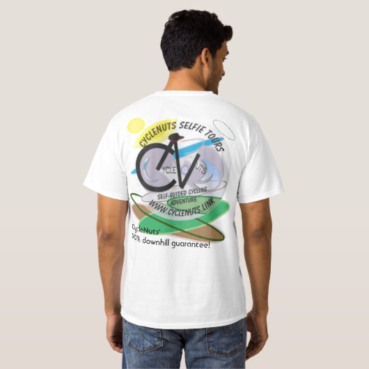 CycleNuts NEWS Destination Tours T-shirt (Achterkant volledig)