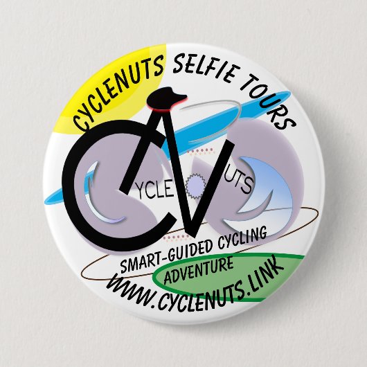 CycleNuts Selfie Tours - SmartGuided Adventure Ronde Button 7,6 Cm (Voorkant)