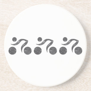 Cyclers in grijs zandsteen onderzetter