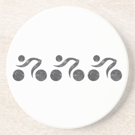 Cyclers in grijs zandsteen onderzetter (Voorkant)