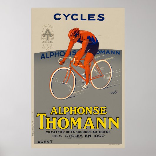 Cycles Alphonse Thomann Fietsposter Poster (Voorkant)