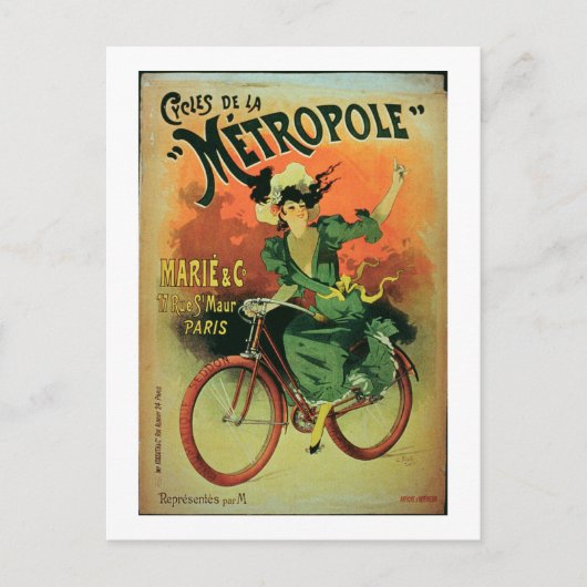 "Cycles de La Metropole", Marie & Co. (kleur lith Briefkaart (Voorkant)