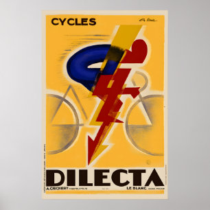 Cycles Dilecta Vintage Art Deco Fiets Poster