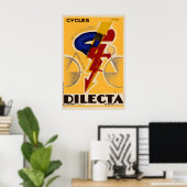 Cycles Dilecta Vintage Art Deco Fiets Poster (Thuiskantoor)