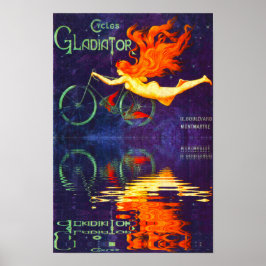 Cycles Gladiator Reflectie in Tijd Franse Fietsen Poster