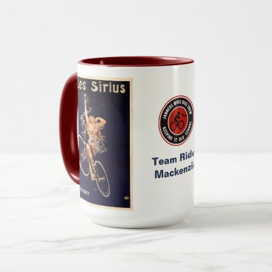 Cycles Gladiator Retro  Fietsen Naam toevoegen Mok (Voorkant links)