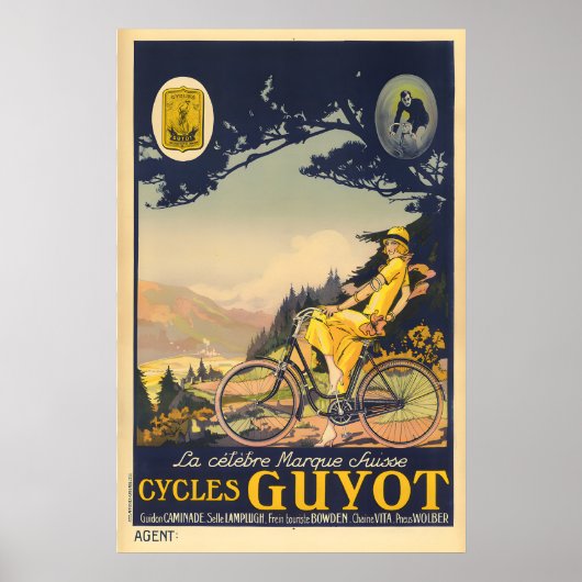 Cycles Guyot Vintage Fiets Poster (Voorkant)