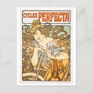  Cycles Perfecta door Alphonse Mucha Poster Briefkaart