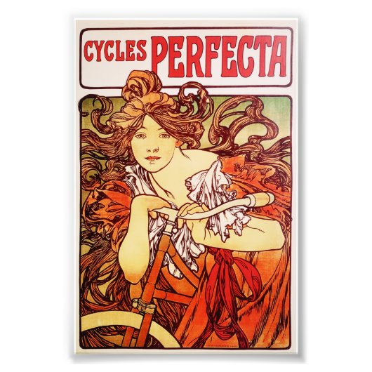 Cycles Perfecta van Alphonse Mucha Foto Afdruk (Voorkant)