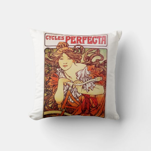 Cycles Perfecta van Alphonse Mucha Kussen (Voorkant)