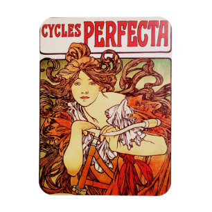 Cycles Perfecta van Alphonse Mucha Magneet