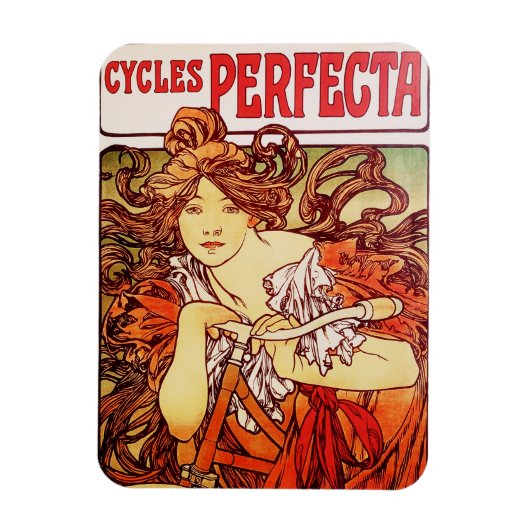 Cycles Perfecta van Alphonse Mucha Magneet (Verticaal)