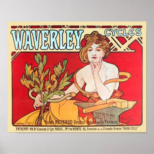 Cycles Waverley, Mucha Poster (Voorkant)
