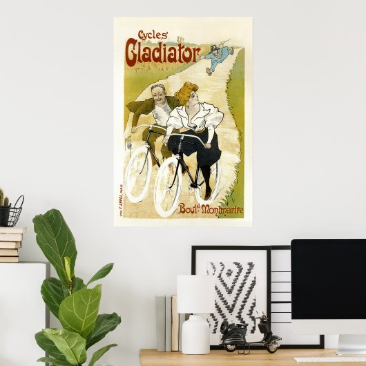 Cycli Gladiator Amusing  French Ad Poster (Thuiskantoor)