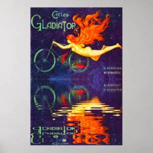 Cycli Gladiator Reflection in Time French Cycling Poster
