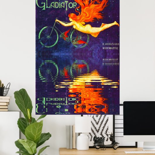 Cycli Gladiator Reflection in Time French Cycling Poster (Thuiskantoor)