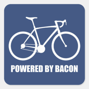 Cycli met behulp van Bacon Vierkante Sticker