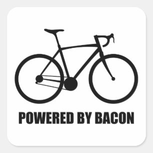 Cycli met behulp van Bacon Vierkante Sticker