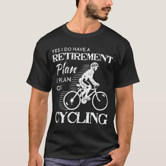 Cycli Pensioenplan Witte fiets Verstoord T-shirt (Voorkant)