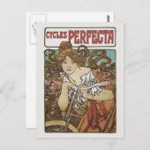Cycli Perfecta, Alphonse Mucha Art Nouveau Briefkaart (Voorkant / Achterkant)