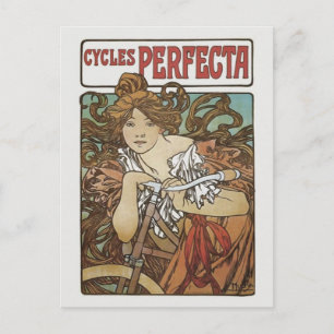 Cycli Perfecta, Alphonse Mucha Art Nouveau Briefkaart