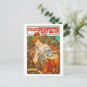Cycli Perfecta, Alphonse Mucha Art Nouveau Briefkaart (Staand voorkant)