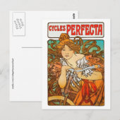 Cycli Perfecta, Alphonse Mucha Art Nouveau Briefkaart (Voorkant / Achterkant)