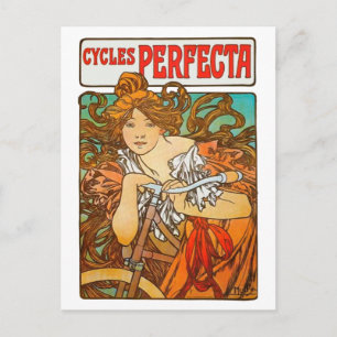 Cycli Perfecta, Alphonse Mucha Art Nouveau Briefkaart