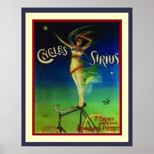 Cycli Sirius Art Nouveau Poster 16 x 20 (Voorkant)