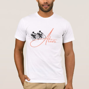 Cycling Alive T-shirt Bicycle Rijder Grafische T