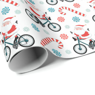 Cycling Biking Holiday Gift Wrapping Paper Cadeaupapier