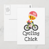 Cycling Chick Briefkaart (Voorkant / Achterkant)
