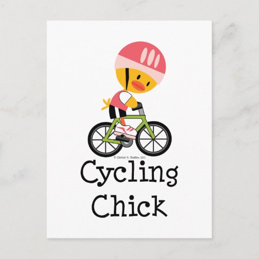 Cycling Chick Briefkaart (Voorkant)