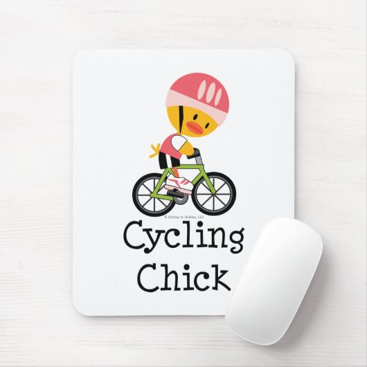 Cycling Chick Mousepad Muismat (Met muis)