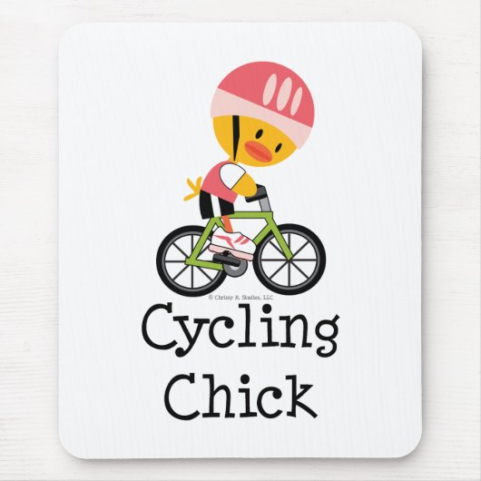 Cycling Chick Mousepad Muismat (Voorkant)