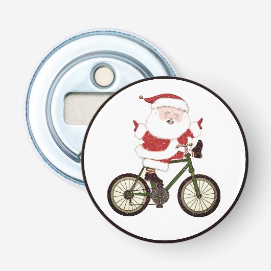 Cycling Christmas Button Flesopener (Voorkant)