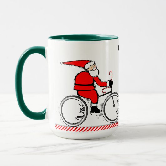 Cycling Christmas Holiday Mok (Links)
