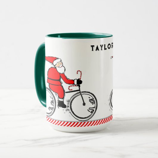 Cycling Christmas Holiday Mok (Voorkant links)