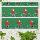 Cycling Christmas Kitchen Towel Theedoek (Gevouwen)
