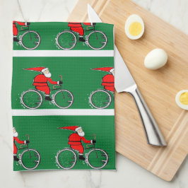 Cycling Christmas Kitchen Towel Theedoek