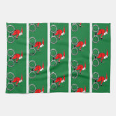 Cycling Christmas Kitchen Towel Theedoek (Horizontaal)