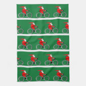 Cycling Christmas Kitchen Towel Theedoek (Verticaal)