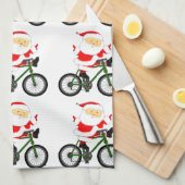 Cycling Christmas Theedoek (Quarter Fold)